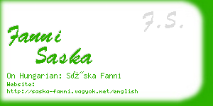 fanni saska business card